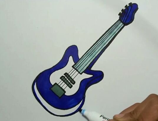 How to Draw a Bass Guitar in Easy Steps