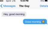when a guy text you good morning