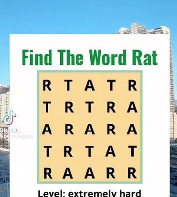 Find The Word 'Rat' - Extremely Hard Puzzle Answer