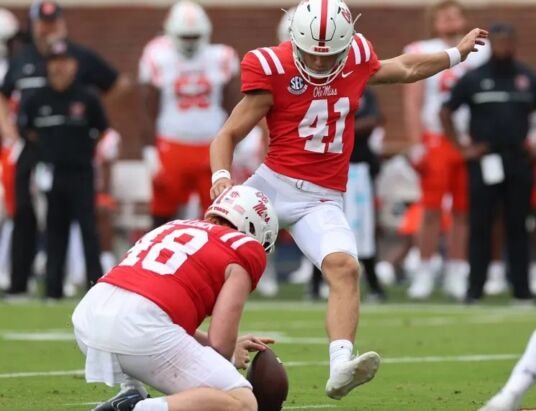 Ole Miss kicker Caden Davis shows off his powerful leg in win over Tulane