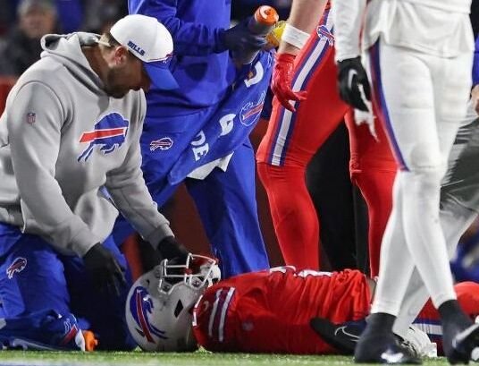 Bills player taken to hospital in ambulance with Hamlin’s jersey