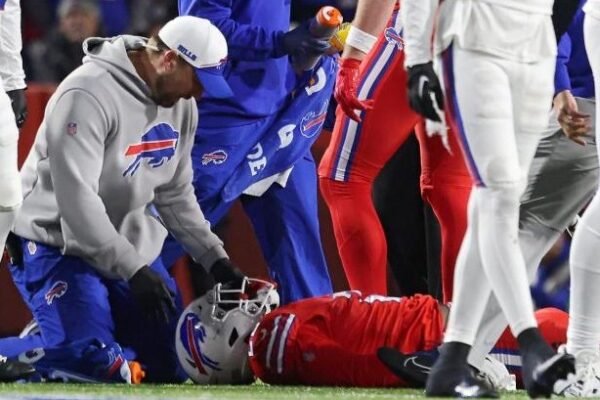 Bills player taken to hospital in ambulance with Hamlin’s jersey
