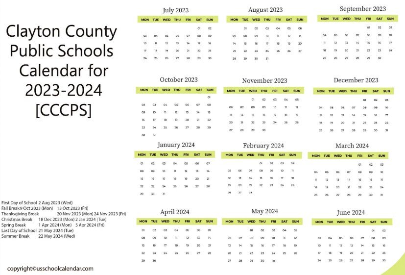 Clayton County Schools Announce 2024-25 Calendar with Two Distance Learning Days