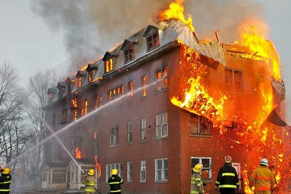 Firefighters in action