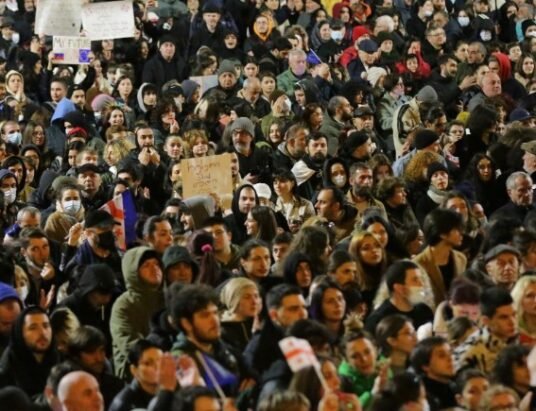 Georgian media democracy protest