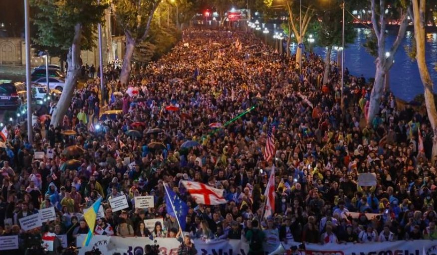 Georgia protest crowd