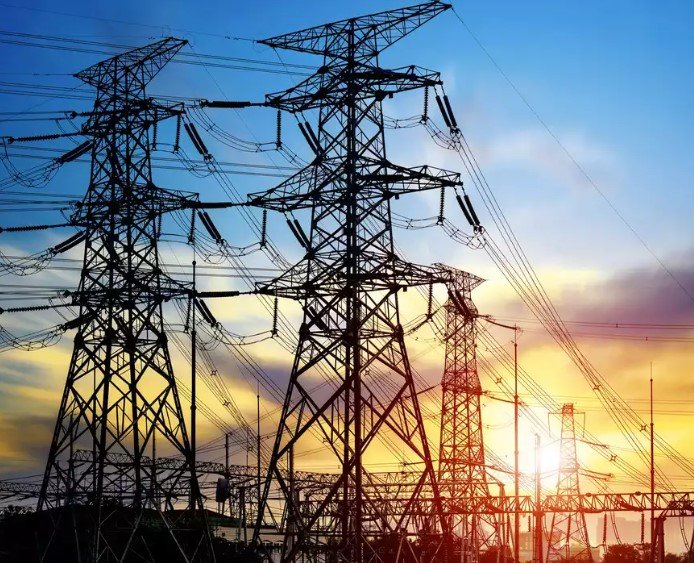 Energy grid at sunrise