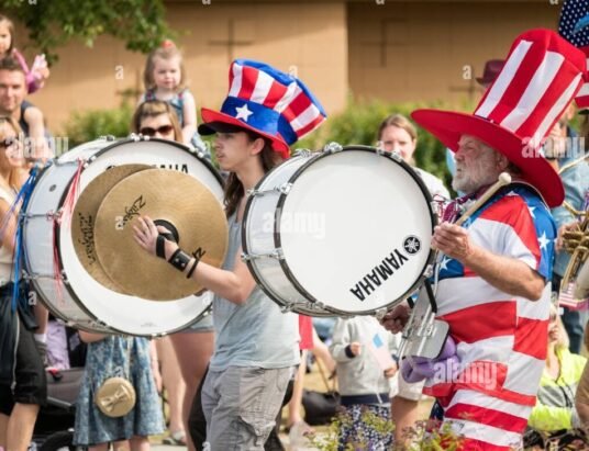 Patriotic marching band