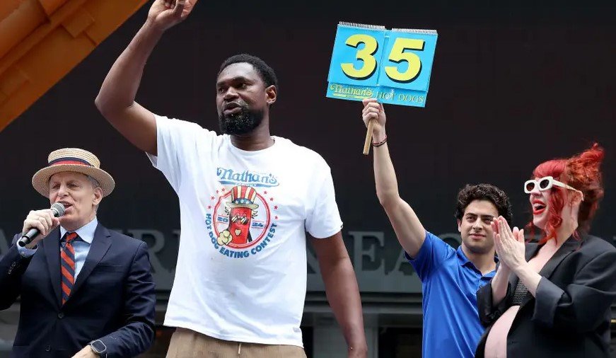 gideon oji nathans hot dog eating contest