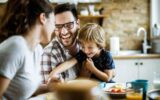 father and son back to school brunch