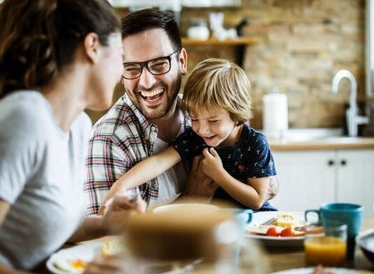 father and son back to school brunch