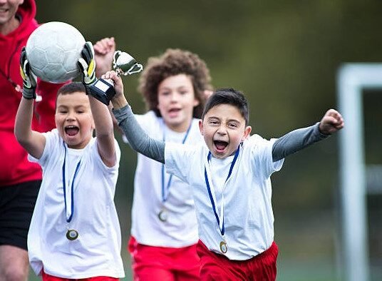 school football team celebration