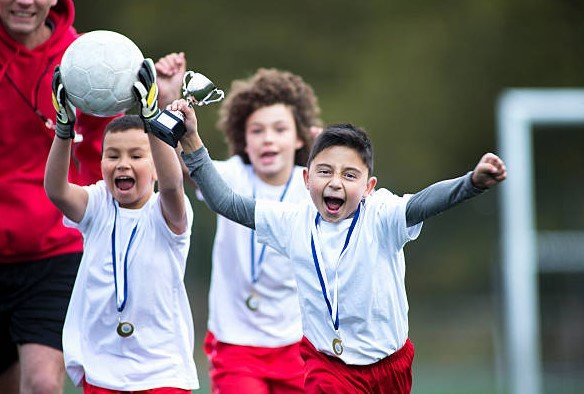 school football team celebration