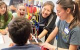 students and families enjoying back to school