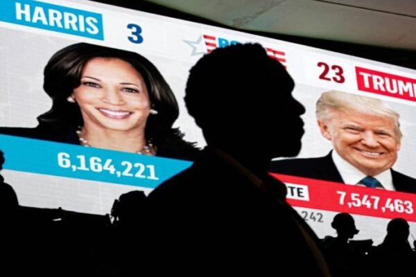 Trump Harris election night battleground states