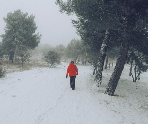 walking on cold winter morning outdoors