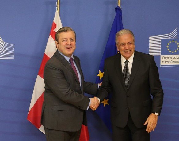 Georgia EU visa-free travel flag