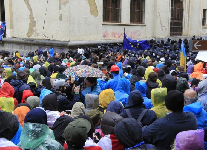 Georgia protests Tbilisi parliament December 2024