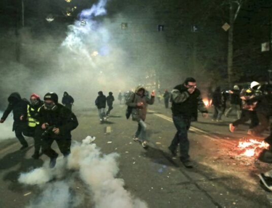 Georgian protesters clash with police in Tbilisi