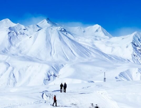 Gudauri ski resort winter snow capped