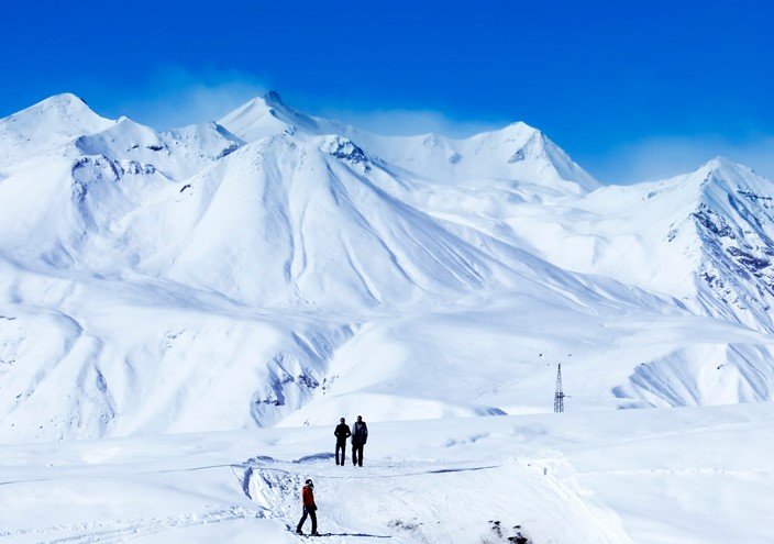 Gudauri ski resort winter snow capped