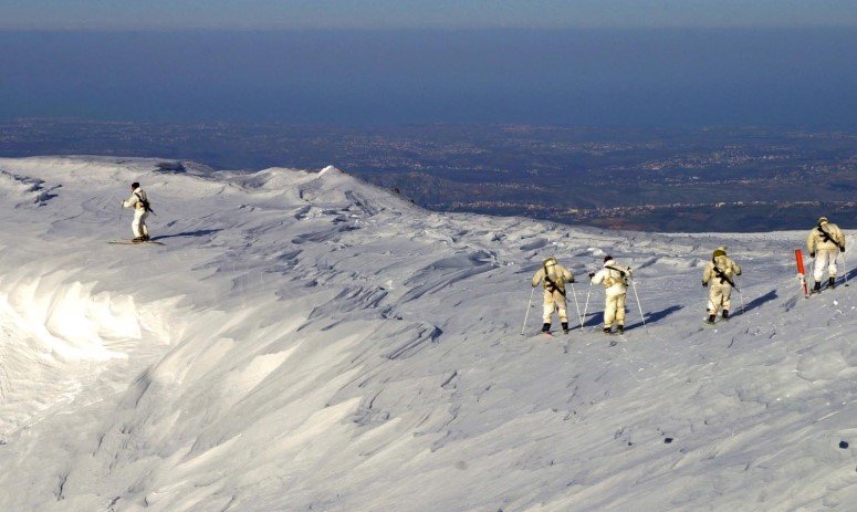 Israeli troops at Mount Hermon summit