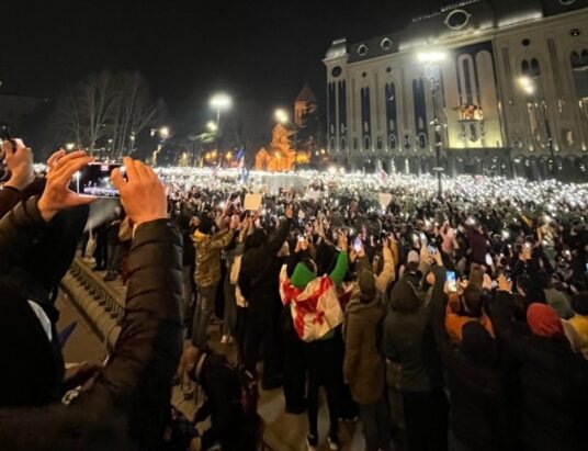 Protesters in Tbilisi