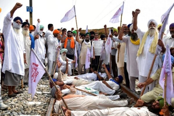 Punjab farmers protest blockade rail roads