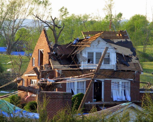 Tornado damage in Southeast states