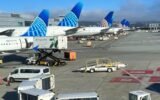 United Airlines plane at Hawaii Kahului Airport