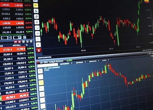 stock market trading screen with indian indices