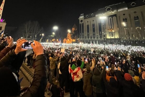 Georgian protesters in Tbilisi