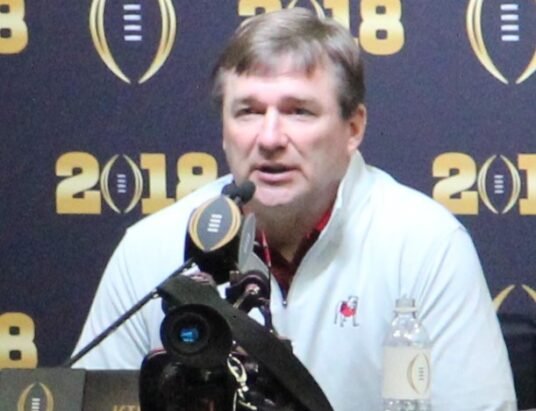 Kirby Smart speaks to reporters in New Orleans