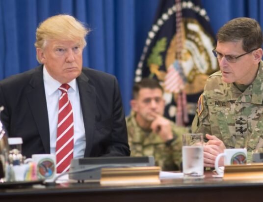 President Donald Trump military policy speech