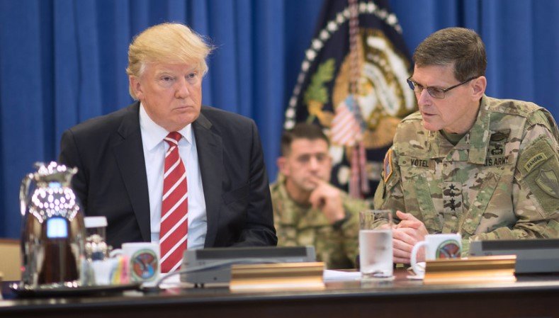 President Donald Trump military policy speech