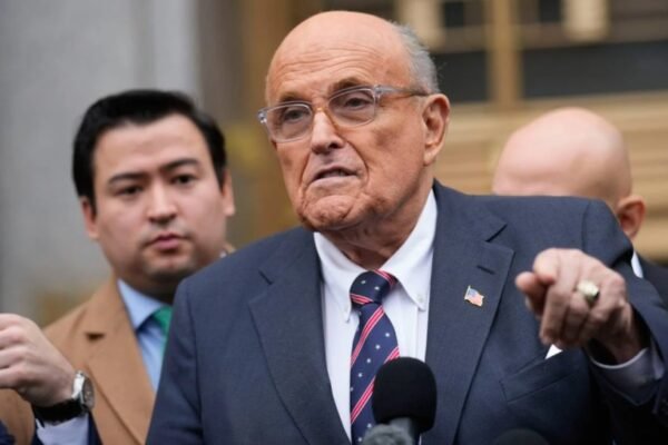Rudy Giuliani leaving Manhattan court