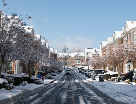Snow on the road in Atlanta