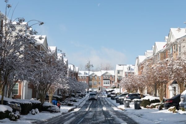 Snow on the road in Atlanta