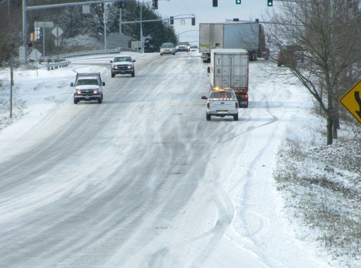 winter storm south snow ice road conditions