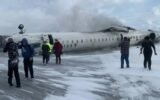 Bombardier CRJ landing in snow