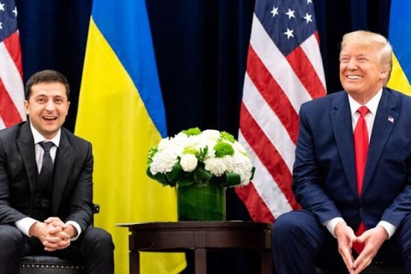 Donald Trump and Volodymyr Zelensky meeting