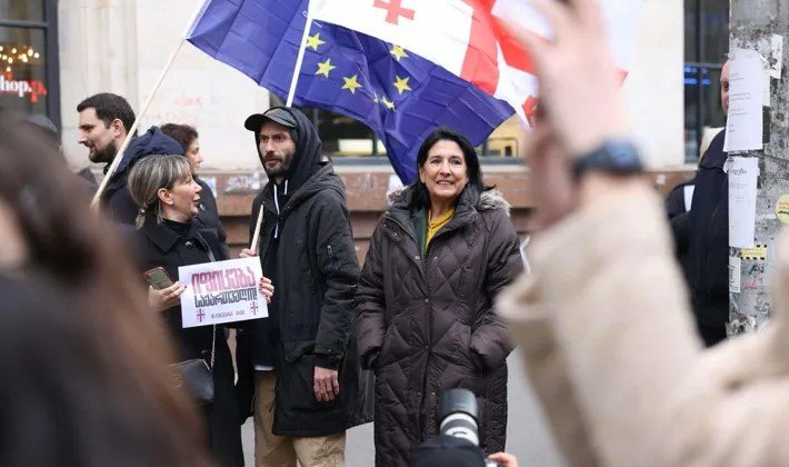 Georgia general strike protest Tbilisi
