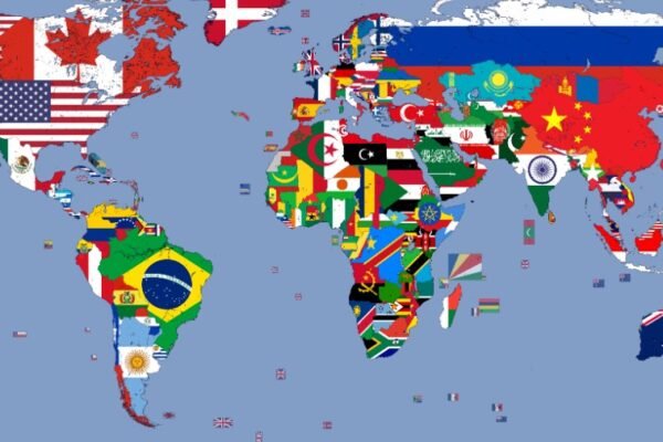 Greenland map with US flag overlay