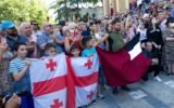 Tbilisi protest march Freedom Square