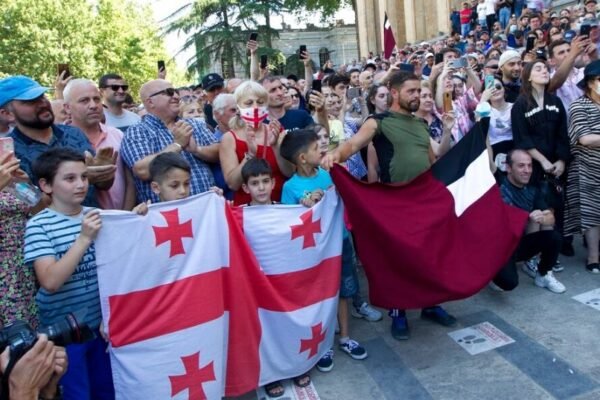 Tbilisi protest march Freedom Square