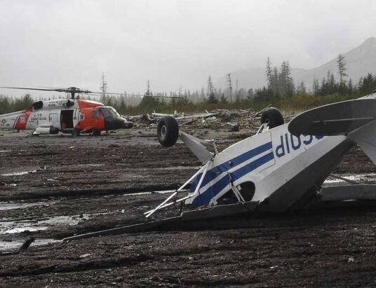 alaska plane crash wreckage on ice