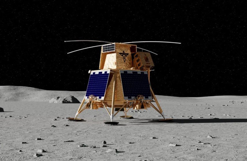 Athena Moon lander lying