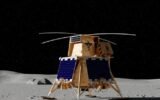 Blue Ghost lunar lander sunset