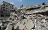 Gaza hospital airstrike destruction