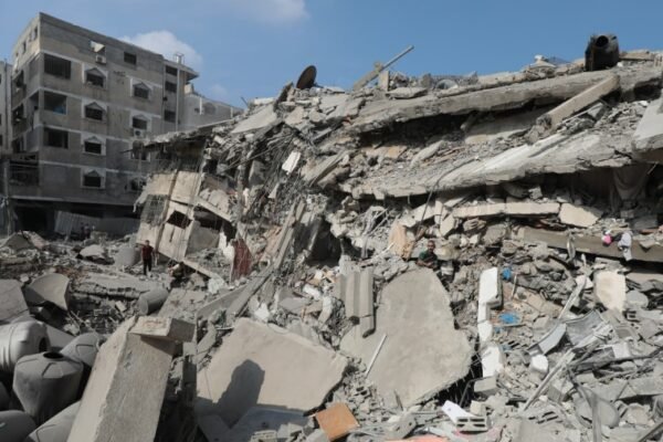 Gaza hospital airstrike destruction